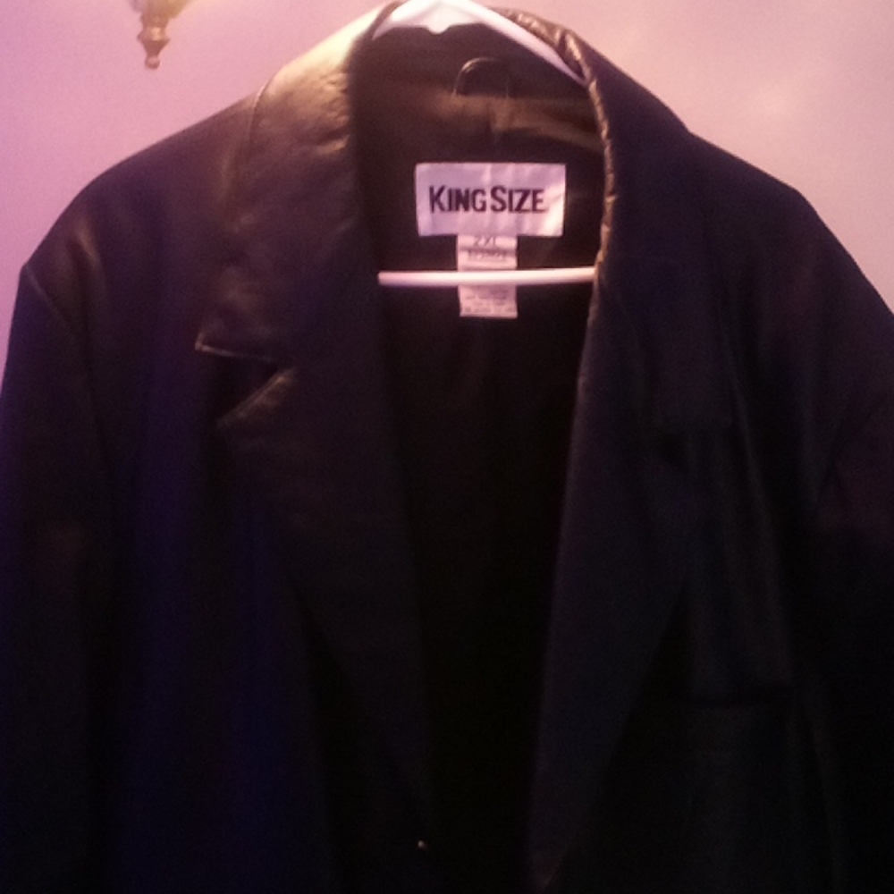 2XLGL GENUINE LEATHER BLACK BLAZER/SPORTS JACKET...